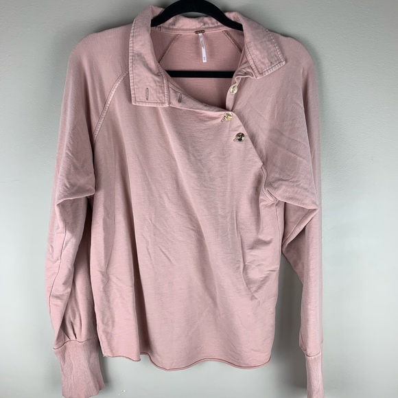 Free People Tops - Free People Dusty Pink Collared Long Sleeve sz. XS